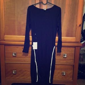 Black long sleeved dress with Slits